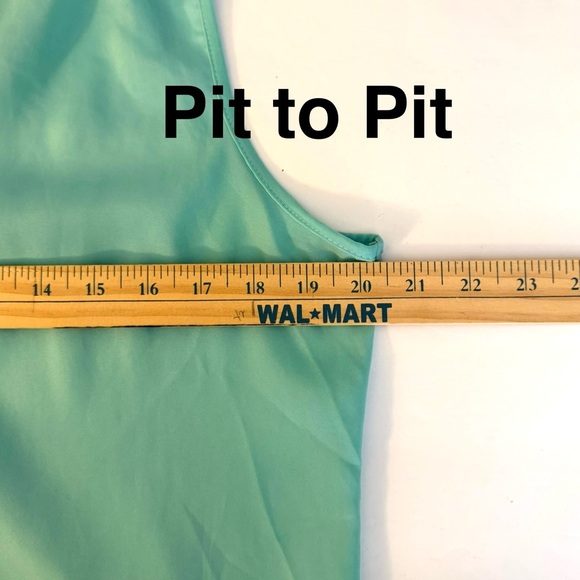 Chic Sleeveless Aqua Blouse with Gold Color Zipper - Picture 5 of 7